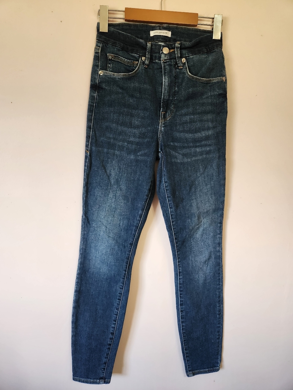 Good American Good Legs Skinny Jeans Blue265 Wash High Rise Size 8/29 EUC
